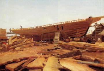  pittore - Construction navale à Gloucester réalisme marine peintre Winslow Homer
